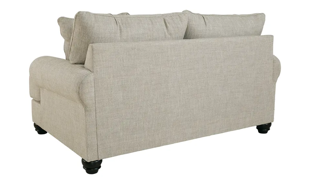 Modern Heritage Asanti Fabric Fog Loveseat with Rolled Arms