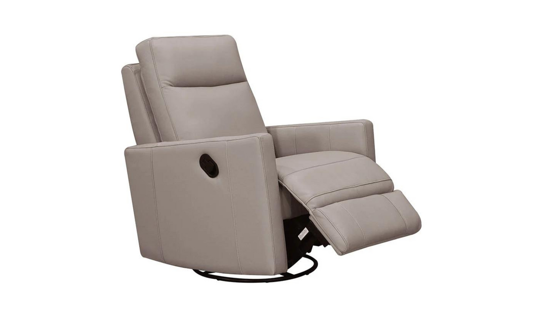 Ashby Manual Swivel Rocker Leather Recliner Chair-Jennifer Furniture