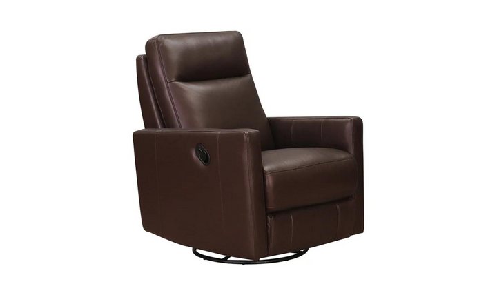 Ashby Manual Swivel Rocker Leather Recliner Chair-Jennifer Furniture