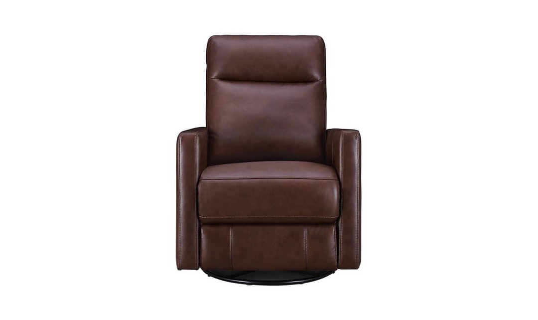 Ashby Manual Swivel Rocker Leather Recliner Chair-Jennifer Furniture