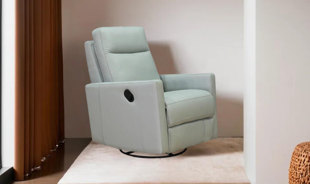 Ashby Manual Swivel Rocker Leather Recliner Chair-Jennifer Furniture