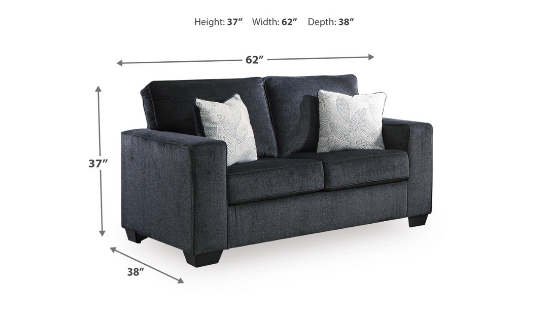 Ashley Altari Stationary Fabric Loveseat with 2 Pillows-Jennifer Furniture