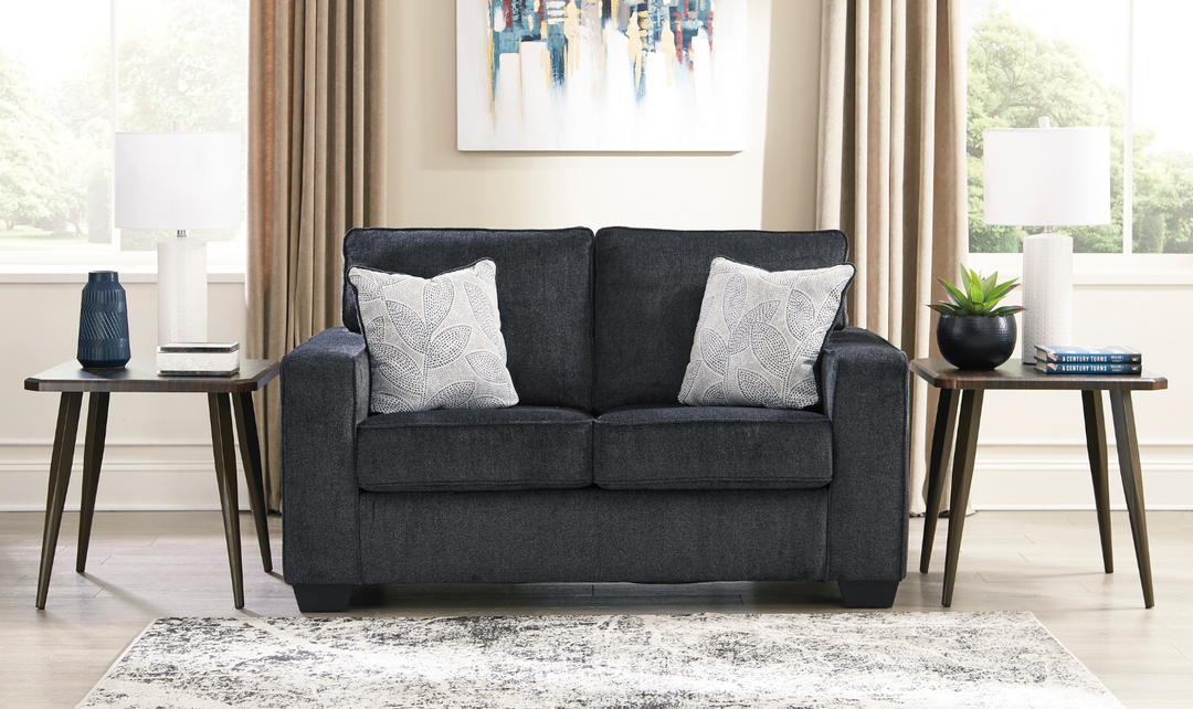 Ashley Altari Stationary Fabric Loveseat with 2 Pillows-Jennifer Furniture