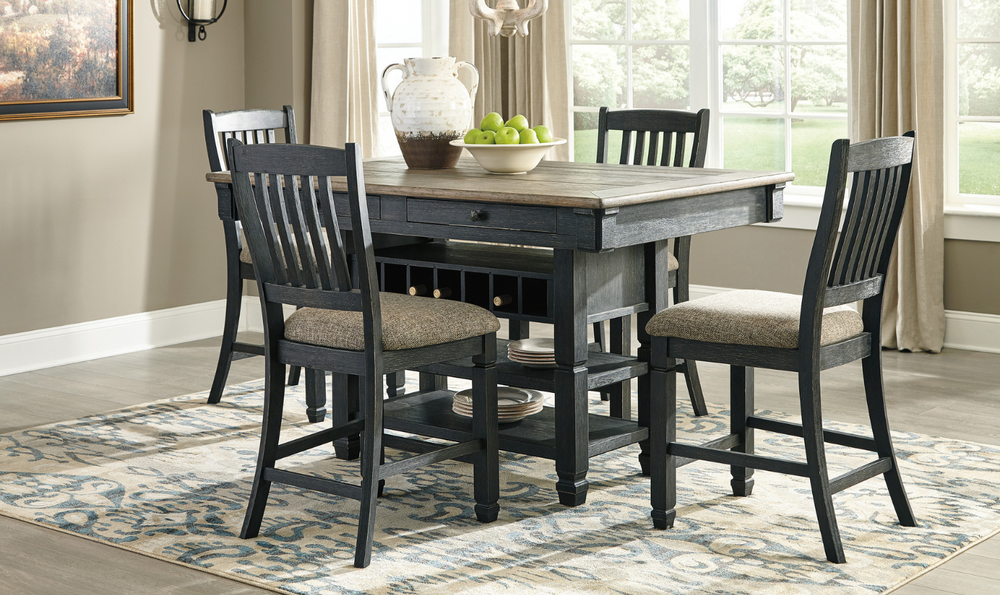 Ashley Bolanburg Counter Height 4-Seater Dining Set with 4 Drawers-Jennifer Furniture
