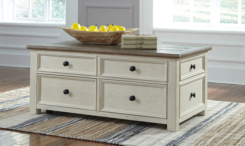 Ashley  Bolanburg Lift Top Coffee Table with 4 Drawers-Jennifer Furniture