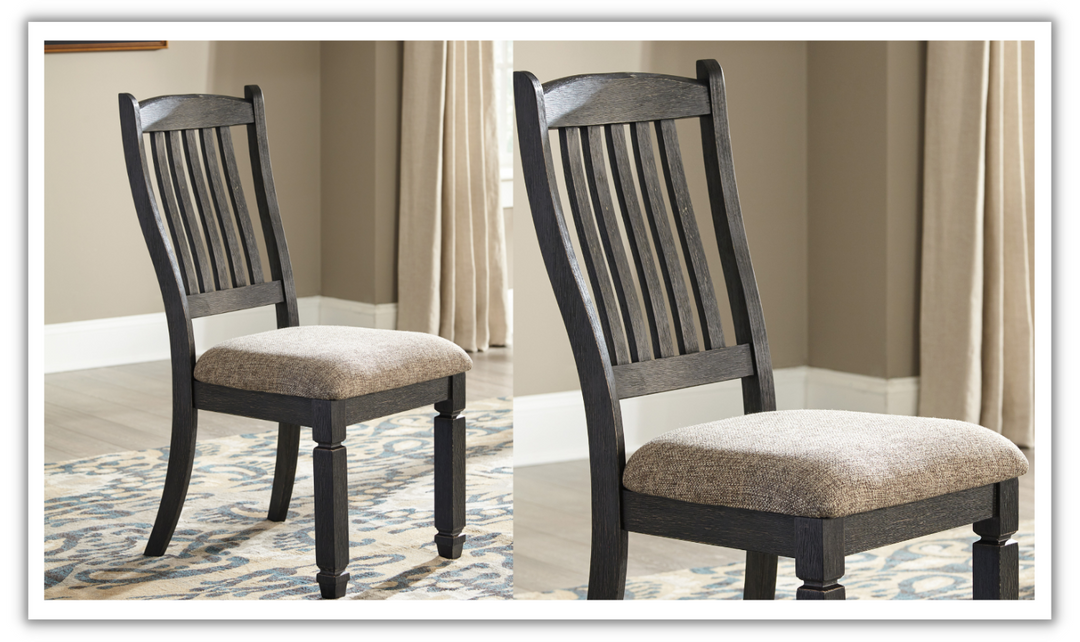 Ashley Bolanburg Upholstered Dining Side Chair in Textured Black Finish-Jennifer Furniture