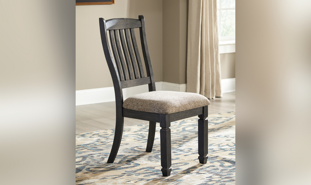 Ashley Bolanburg Upholstered Dining Side Chair in Textured Black Finish-Jennifer Furniture