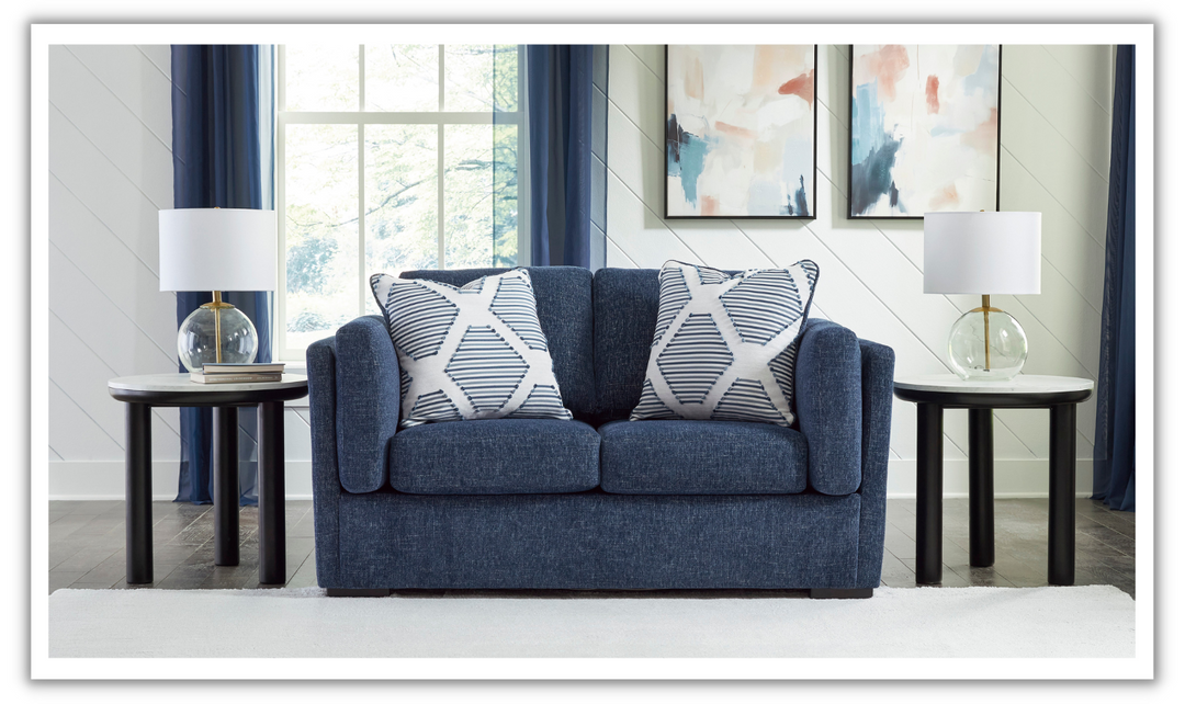 Ashley Evansley Fabric Loveseat With Reversible Cushions-Jennifer Furniture