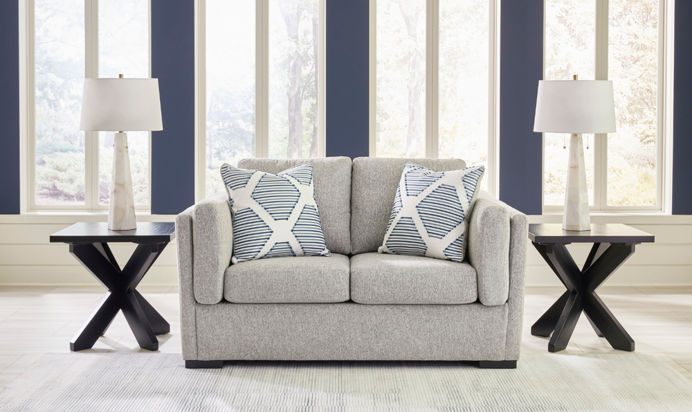 Ashley Evansley Fabric Loveseat With Reversible Cushions-Jennifer Furniture