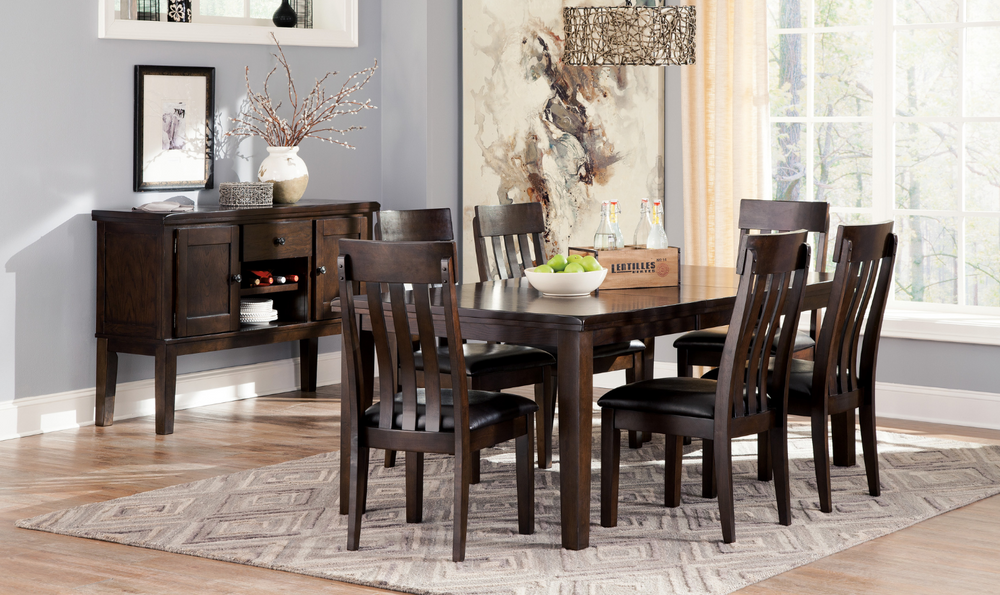 Ashley Haddigan 6-Seater Dining Set in Dark Brown-Jennifer Furniture