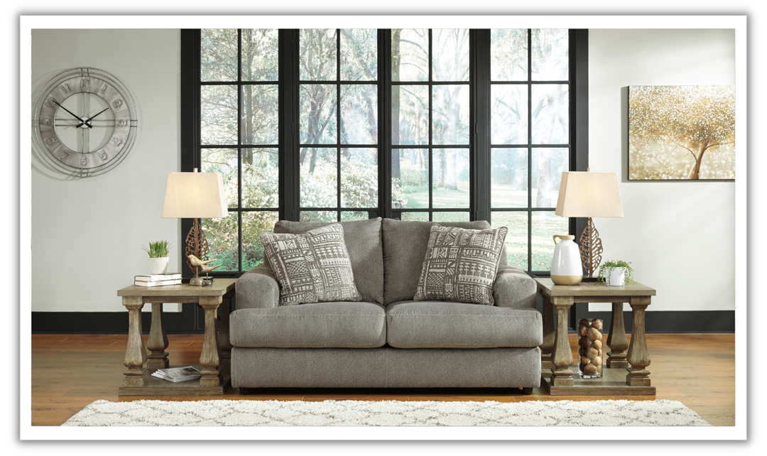 Ashley Soletren Fabric Loveseat with High Resiliency Foam Cushions-Jennifer Furniture