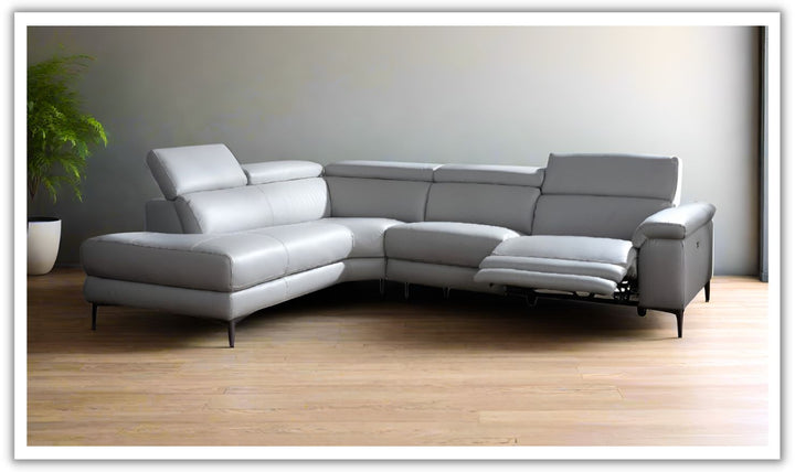 Axel L-Shape Leather Sectional with Recliner