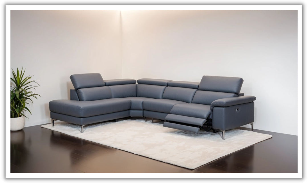 Axel L-Shape Leather Sectional with Recliner