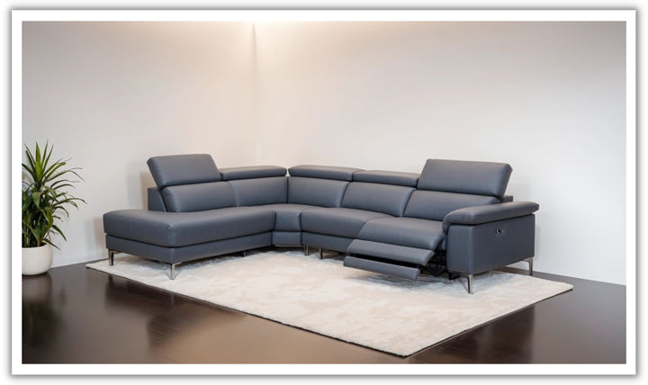 Axel L-Shape Leather Sectional with Recliner
