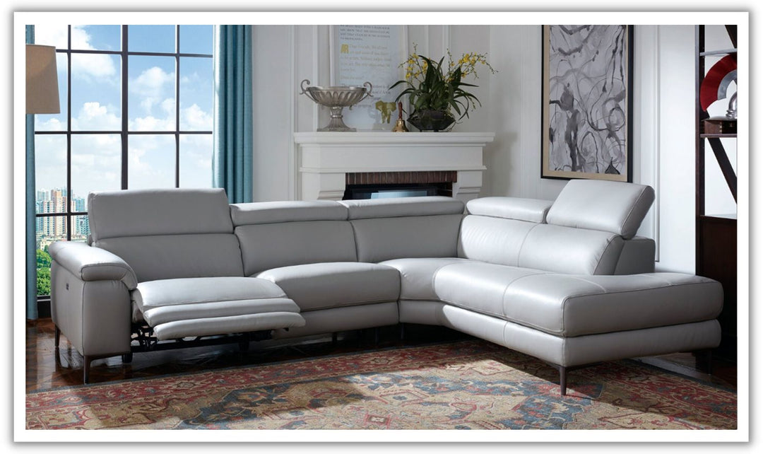 Axel L-Shape Leather Sectional with Recliner