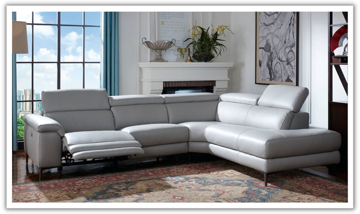 Axel L-Shape Leather Sectional with Recliner