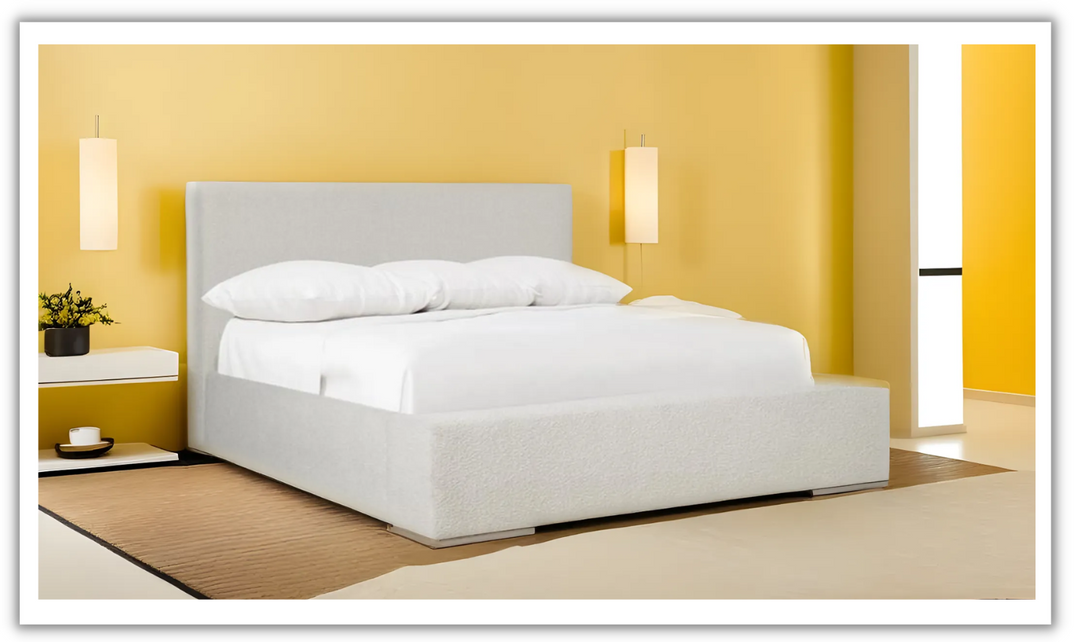 Bernhardt Dunhill Beige Deep Fabric Upholstered Wood Panel Bed-Jennifer Furniture