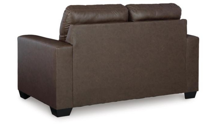 Barlin Mills Leather Loveseat with Track Arms