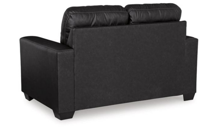 Barlin Mills Leather Loveseat with Track Arms