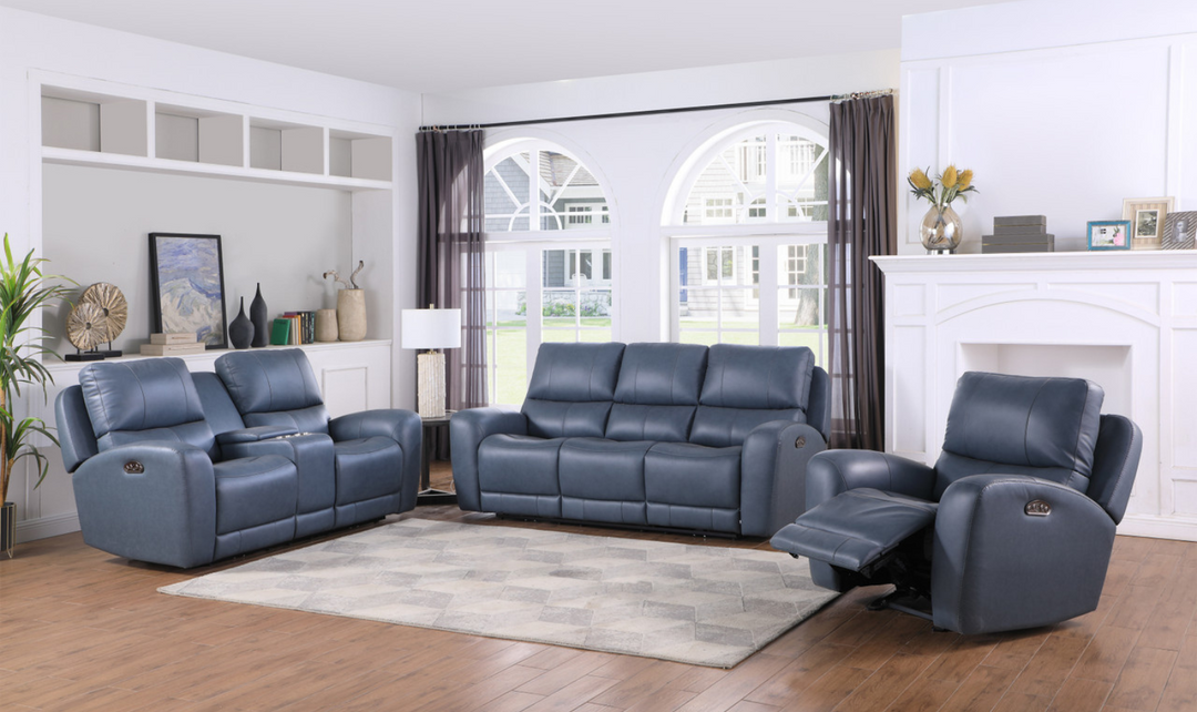 Bel Air 3- Seater Leather Power Reclining Sofa With USB Port