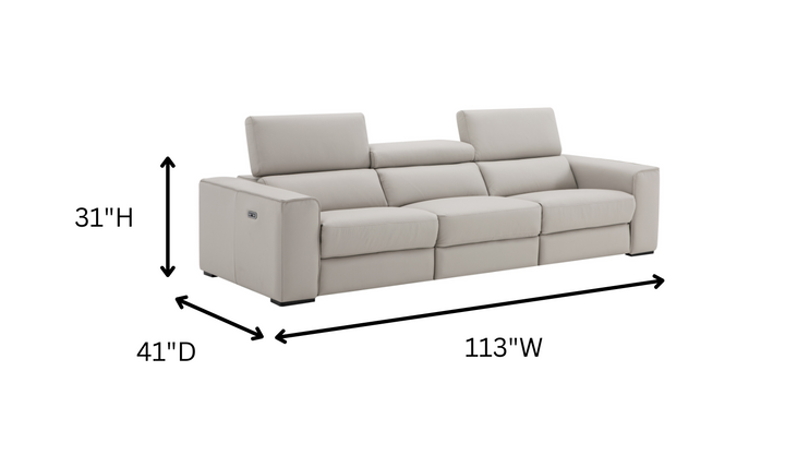 Jennifer Italia Incanto 3-seater Power Recliner Sofa with Adjustable Headrest and Footrest