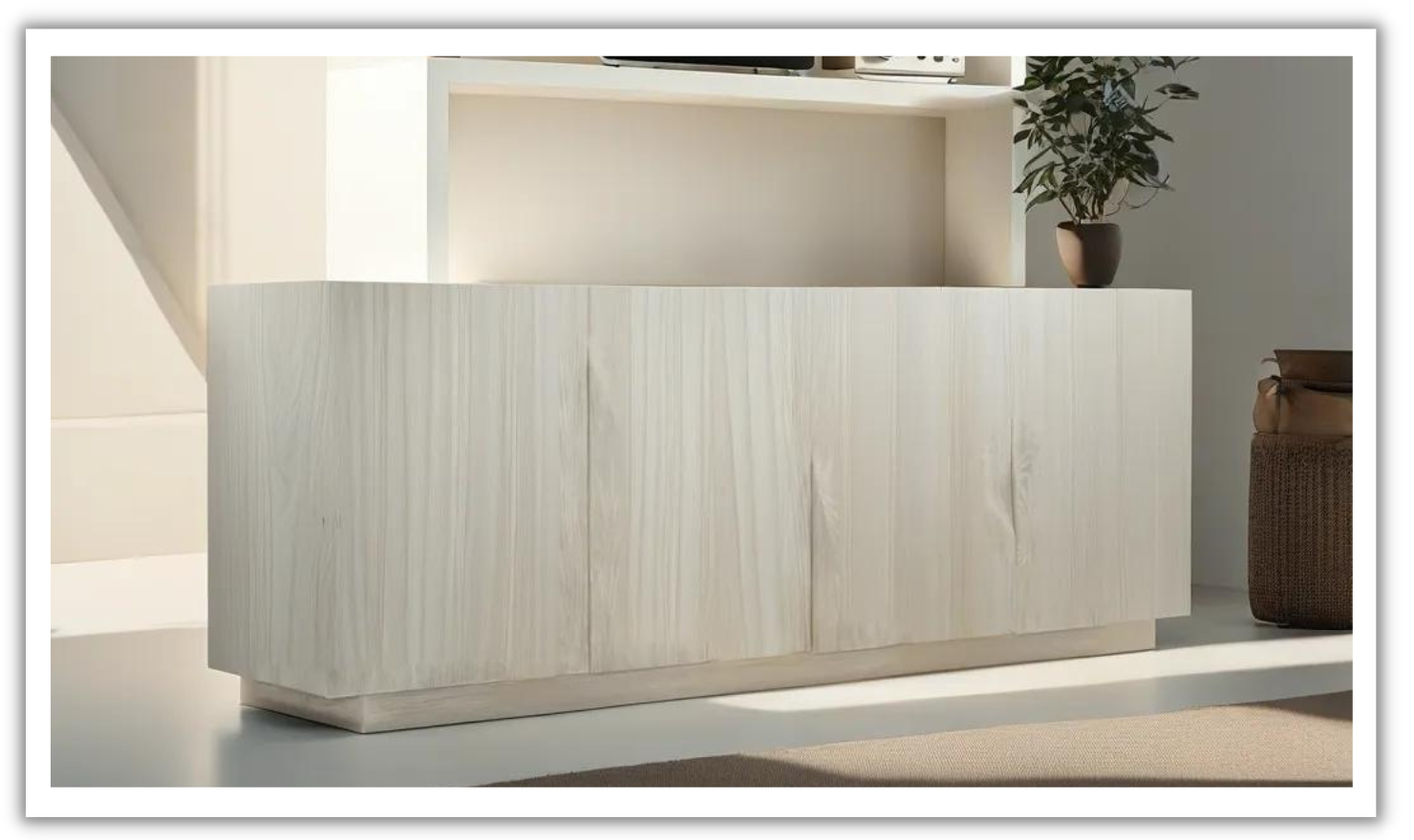 Alvarez Entertainment Wood Credenza From Bernhardt with Adjustable