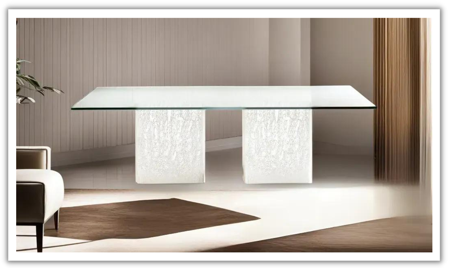 6 seater glass table online