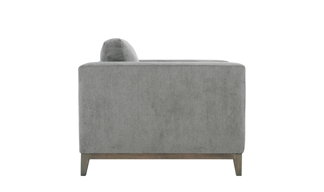 Bernhardt Noel Fabric Gray Chair with Feather Down Cushion & Accent Throw Pillow