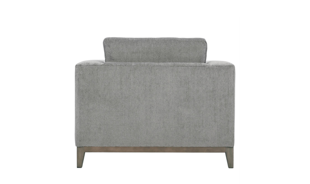 Bernhardt Noel Fabric Gray Chair with Feather Down Cushion & Accent Throw Pillow