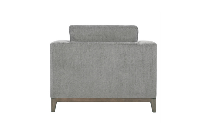 Bernhardt Noel Fabric Gray Chair with Feather Down Cushion & Accent Throw Pillow