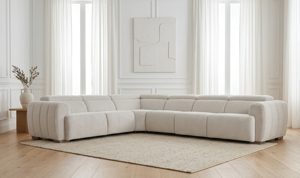 Bernhardt Aldo 4-Piece Power Motion Sectional in Light Gray
