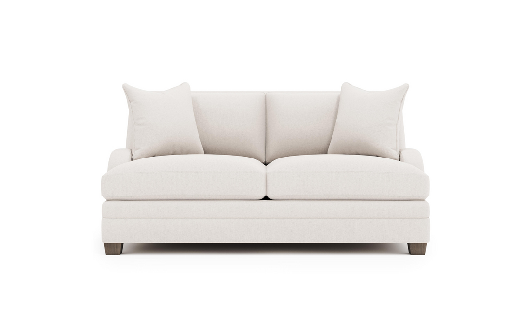 Bernhardt Rollins Light Gray Fabric Loveseat with 2 Accent Pillow-jennifer furniture