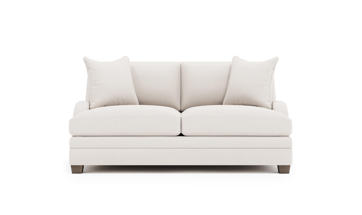 Bernhardt Rollins Light Gray Fabric Loveseat with 2 Accent Pillow-jennifer furniture