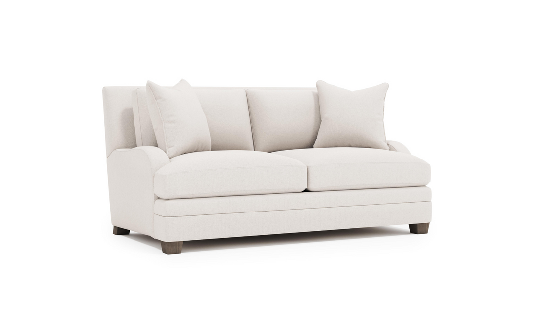 Bernhardt Rollins Light Gray Fabric Loveseat with 2 Accent Pillow-jennifer furniture