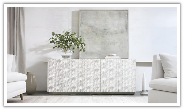 Bernhardt Solaria Entertainment Gray Credenza with Storage Cabinets-jennifer furniture
