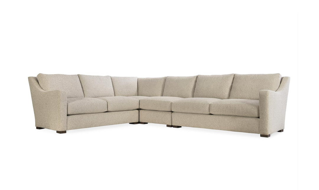 Bernhardt Ventura Fabric Sectional Sofa with Feather Down Cushions