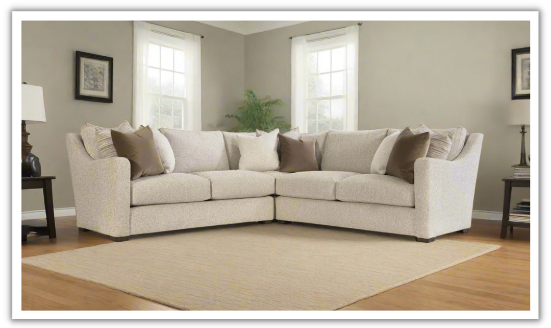 Bernhardt Ventura Fabric Sectional Sofa with Feather Down Cushions