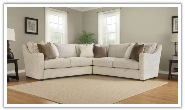 Bernhardt Ventura Fabric Sectional Sofa with Feather Down Cushions