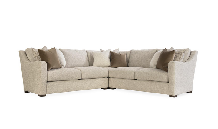 Bernhardt Ventura Fabric Sectional Sofa with Feather Down Cushions