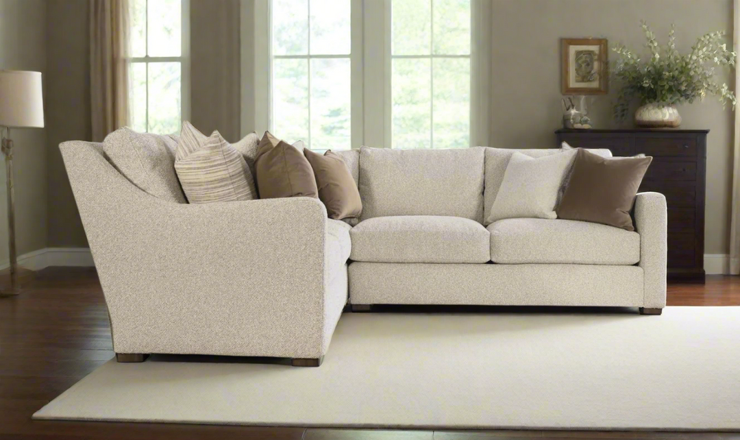 Bernhardt Ventura Fabric Sectional Sofa with Feather Down Cushions