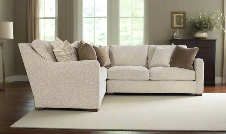 Bernhardt Ventura Fabric Sectional Sofa with Feather Down Cushions