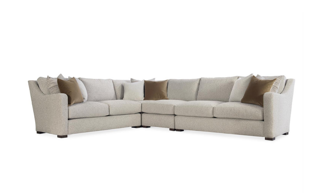 Bernhardt Ventura Fabric Sectional Sofa with Feather Down Cushions