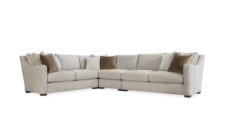 Bernhardt Ventura Fabric Sectional Sofa with Feather Down Cushions