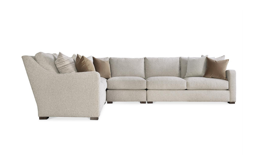 Bernhardt Ventura Fabric Sectional Sofa with Feather Down Cushions