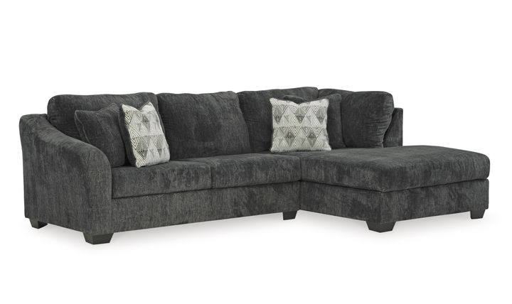 Biddeford 2-Piece Fabric Sleeper Sectional With Chaise In Shadow