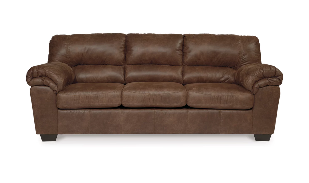Modern Heritage Bladen 3-Seater Faux Leather Sofa With Cushion Arms