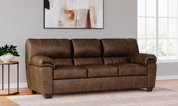 Modern Heritage Bladen 3-Seater Faux Leather Sofa With Cushion Arms