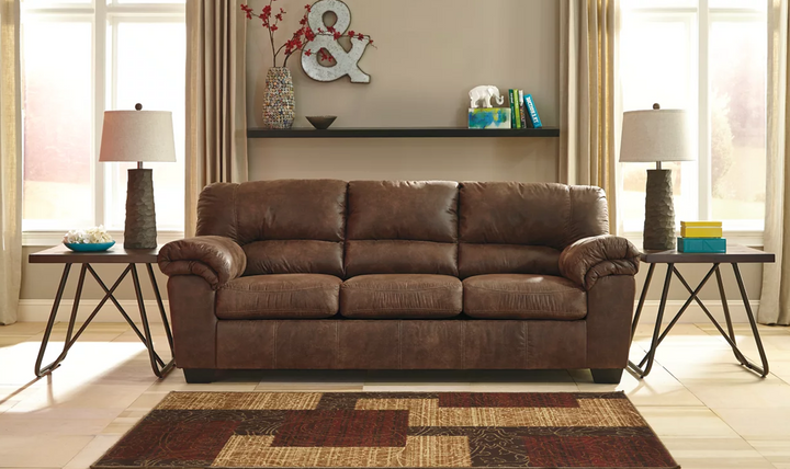 Modern Heritage Bladen 3-Seater Faux Leather Sofa With Cushion Arms