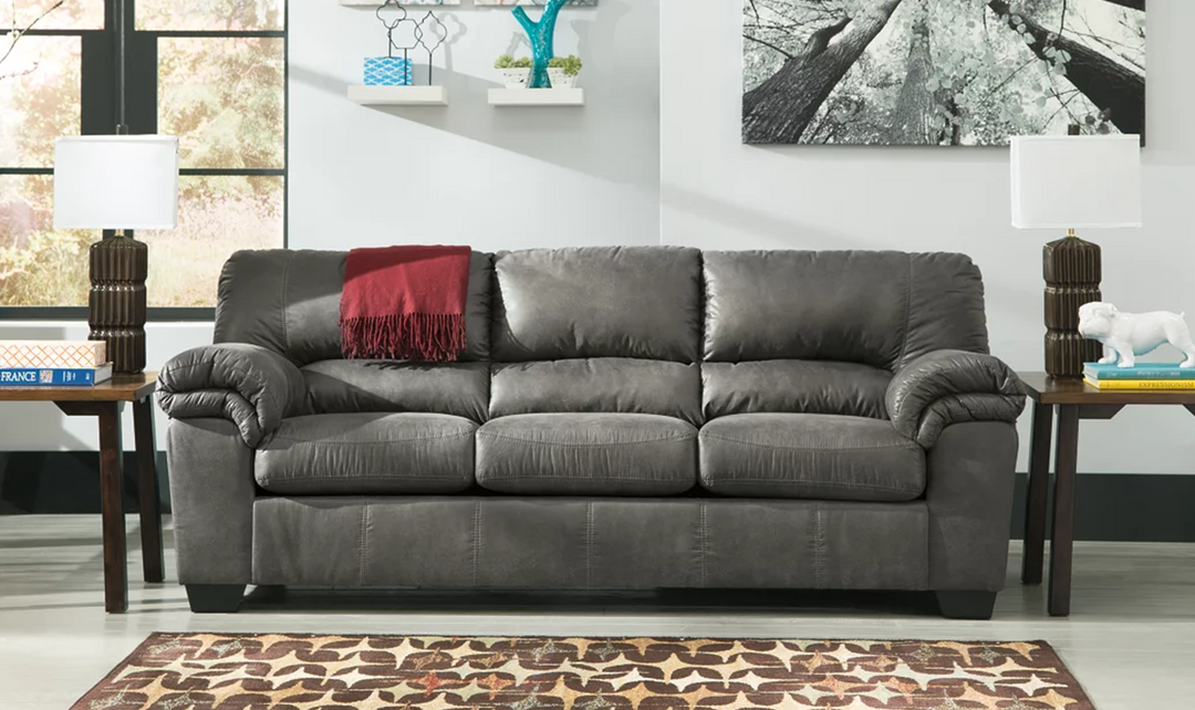 Modern Heritage Bladen 3-Seater Faux Leather Sofa With Cushion Arms