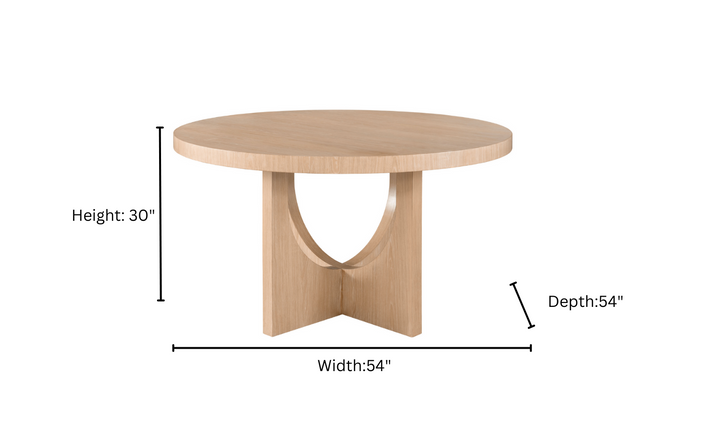 Universal Callon Round Dining Table With Half-Moon-Shaped Pedestals